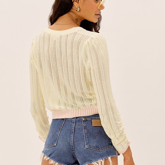 For Love and Lemons Rhea Pointelle Cardigan - Picture 3 of 3